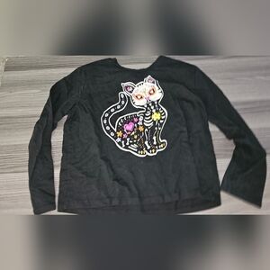 Celebrate Halloween 10/12 Girls Skeleton Cat Long Sleeve Shirt